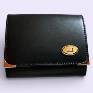Dunhill Black 1893 Harness Coin Purse with Gold Details